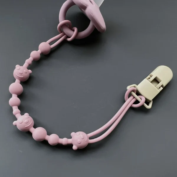 1PCS Baby Anti-drop Chain Pacifier Clips Silicone Beads Infant Nipple Appease Soother Chain Clips Dummy Holder Nipple Clip - Image 3