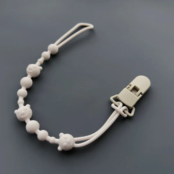 1PCS Baby Anti-drop Chain Pacifier Clips Silicone Beads Infant Nipple Appease Soother Chain Clips Dummy Holder Nipple Clip - Image 2
