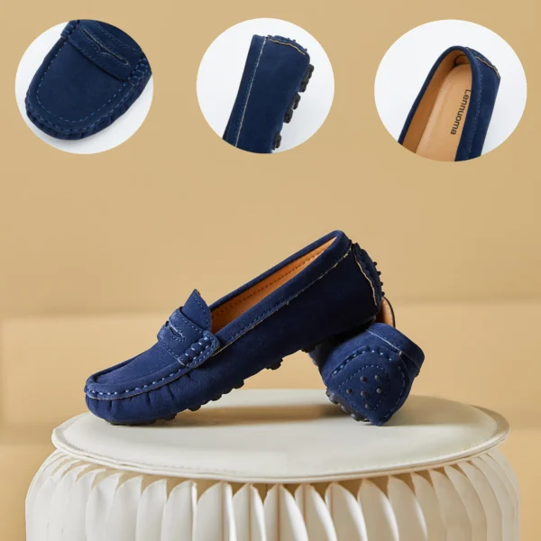 EOFK Kids Penny Loafers Flats Shoes Suede Leather Spring Autumn Soft Children Toddle Little Boy Casual Solid Slip On Moccasins - Image 2